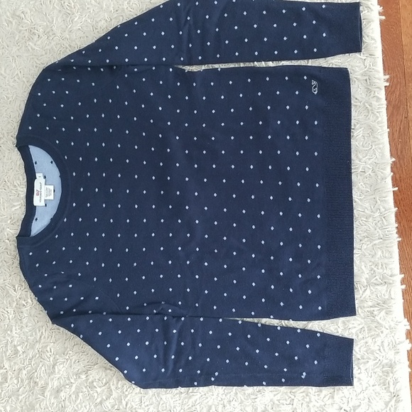 Vineyard Vines Navy Blue Polka Dot Sweater - Picture 1 of 7